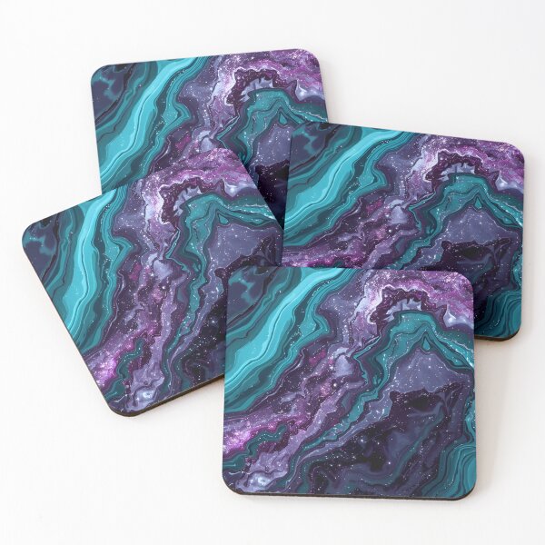 Item preview, Galactic Agate - Violet and Teal Fluid Marble designed and sold by ViralVibeLab.