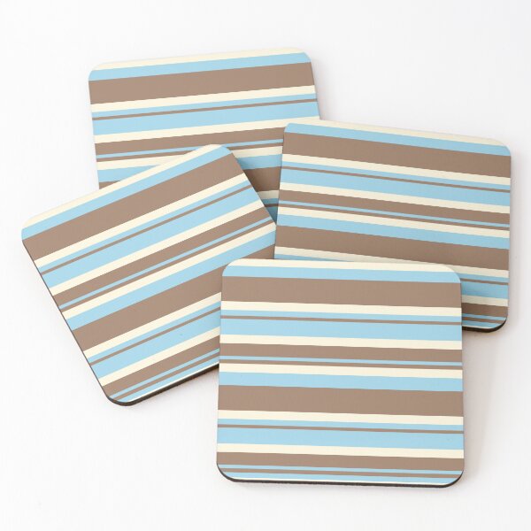 Item preview, Cute Brown Blue Stripe Pattern designed and sold by kindacute-shop.