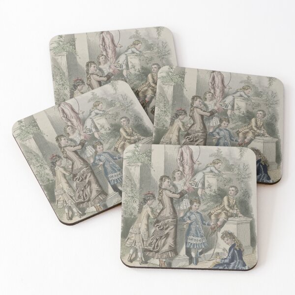 Item preview, Victorian Children's Fashion Print – La Mode Illustrée Paris 1870s – Anaïs Toudouze Antique Illustration designed and sold by BestVarieties.