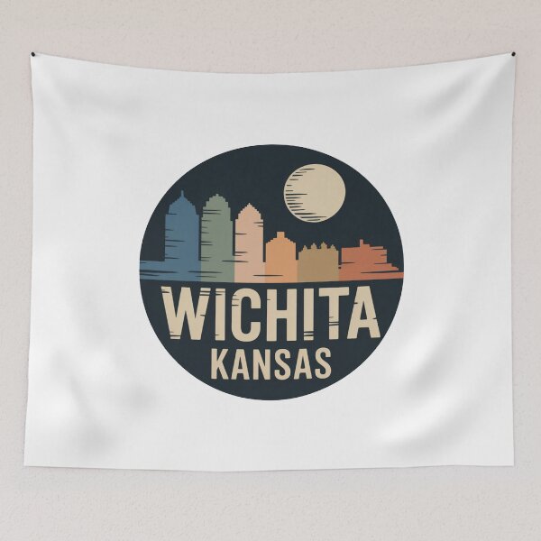 Item preview, Wichita Kansas: Multicolor Skyline Textured Moon designed and sold by CircinusStore.