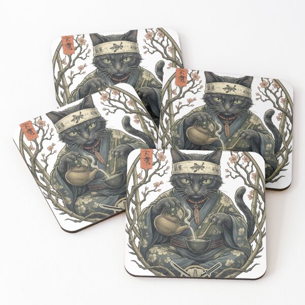 Item preview, Samurai Cat Tea Master – Japanese Zen Warrior Kitty Aesthetic designed and sold by Infinite Art Lab.