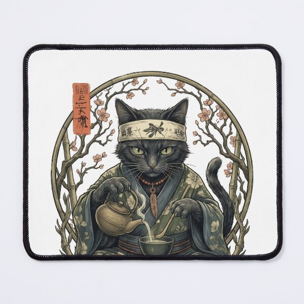 Item preview, Samurai Cat Tea Master – Japanese Zen Warrior Kitty Aesthetic designed and sold by Infinite Art Lab.