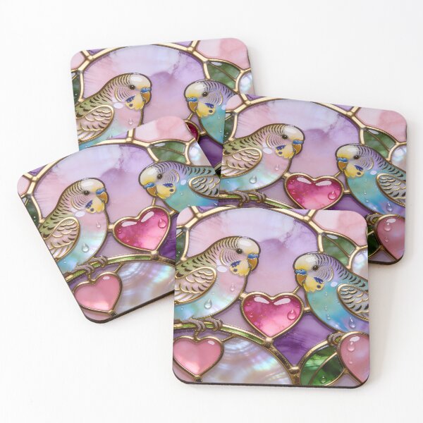 Item preview, Stained Glass Budgies designed and sold by CalmnessbyChoice.