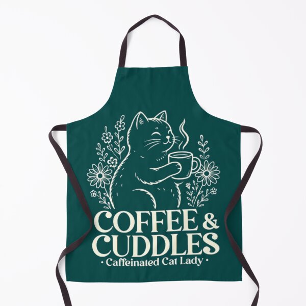 Item preview, Caffeinated Cat Lady Coffee & Cuddles Cute Floral Kitty Coffee Addict designed and sold by Syrupulse.