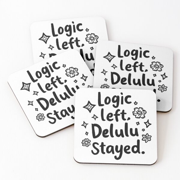 Item preview, Logic  left Delulu stayed  quotes meme stickers| Delulu Is The Solulu Sticker | Funny Meme Aesthetic | In My Delulu Era 2026 | Kpop Delusional overthinking manVibes v13 designed and sold by CosmicNook1.