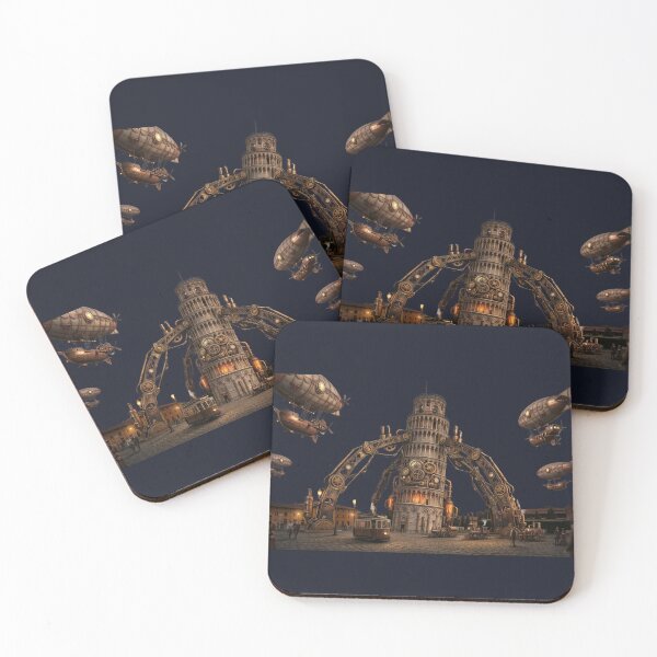 Item preview, Steampunk Pisa: Clockwork Leaning Tower & Airships Art designed and sold by Wild Hare.