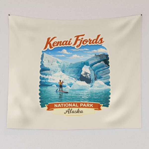 Item preview, Kenai Fjords National Park Retro Glacier Ocean designed and sold by Gideon Emmerich.