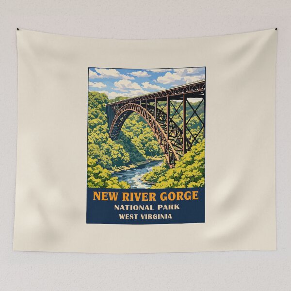 Item preview, New River Gorge National Park Retro Bridge designed and sold by Gideon Emmerich.