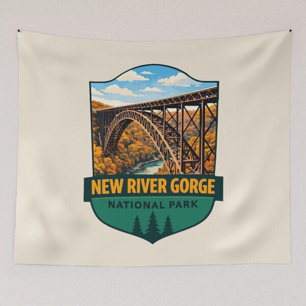 Item preview, New River Gorge National Park Retro Bridge designed and sold by Gideon Emmerich.