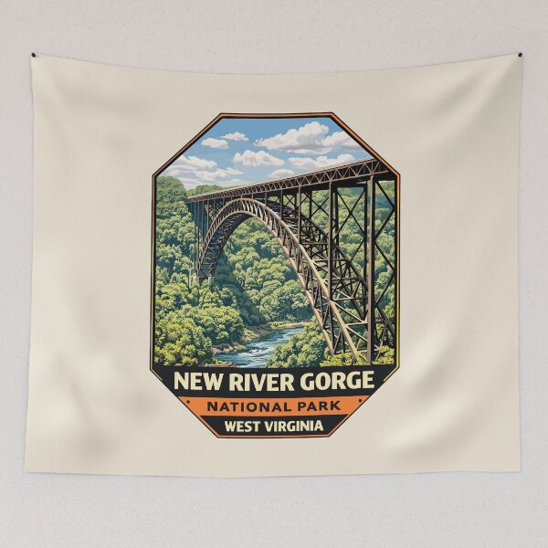 Item preview, New River Gorge National Park Retro Bridge designed and sold by Gideon Emmerich.