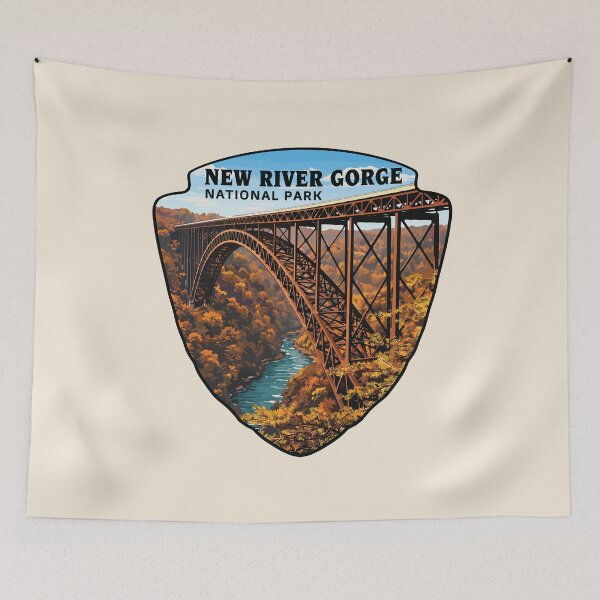 Item preview, New River Gorge National Park Retro Bridge designed and sold by Gideon Emmerich.