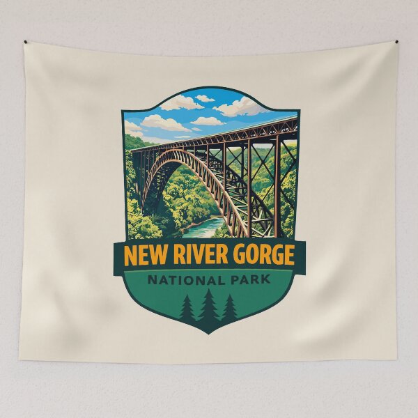 Item preview, New River Gorge National Park Retro Bridge designed and sold by Gideon Emmerich.