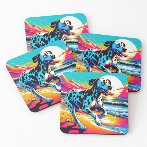 Item preview, Pop Art Dalmatian – Neon Sunset Run designed and sold by Dogandesighn.
