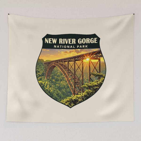 Item preview, New River Gorge National Park Retro Bridge designed and sold by Gideon Emmerich.