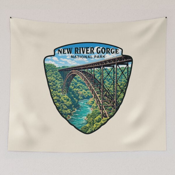 Item preview, New River Gorge National Park Retro Bridge designed and sold by Gideon Emmerich.