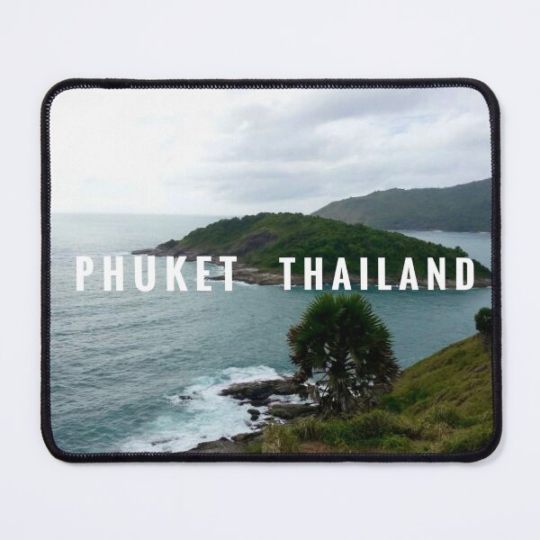 Item preview, dramatic coastal view of Promthep Cape with dark storm clouds, turquoise sea, and palm trees, creating a powerful and scenic landscape of southern Thailand designed and sold by pipikijung.