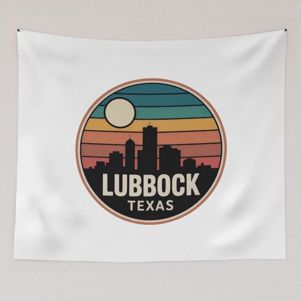 Item preview, Lubbock Texas Retro Sunset Skyline designed and sold by CircinusStore.