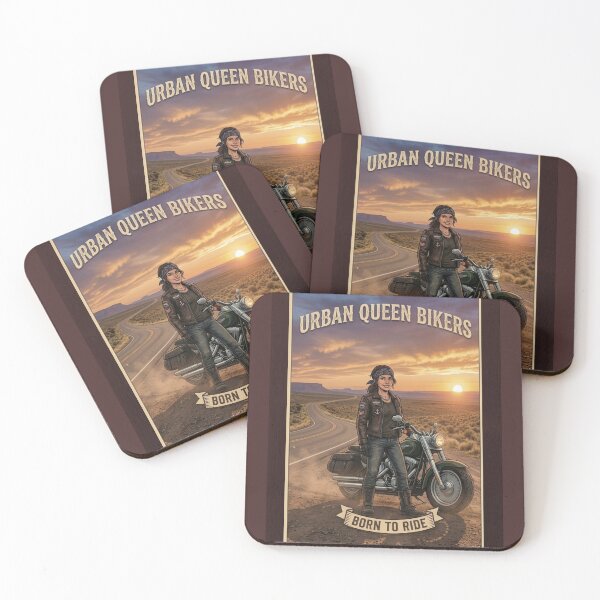 Item preview, Urban Queen Bikers - Open Road Desert Sunset Poster designed and sold by HALYNA070824.