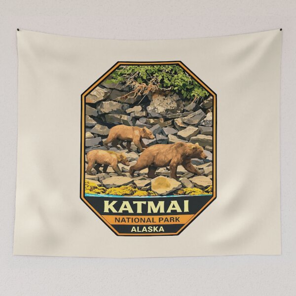 Item preview, Katmai National Park Retro Bear Alaska designed and sold by Gideon Emmerich.