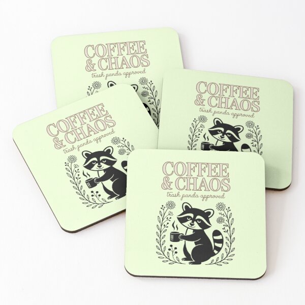 Item preview, Coffee & Chaos Trash Panda Approved Raccoon Floral Cute Coffee Addict Gift designed and sold by Syrupulse.