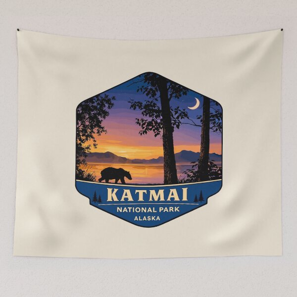 Item preview, Katmai National Park Retro Bear Alaska designed and sold by Gideon Emmerich.