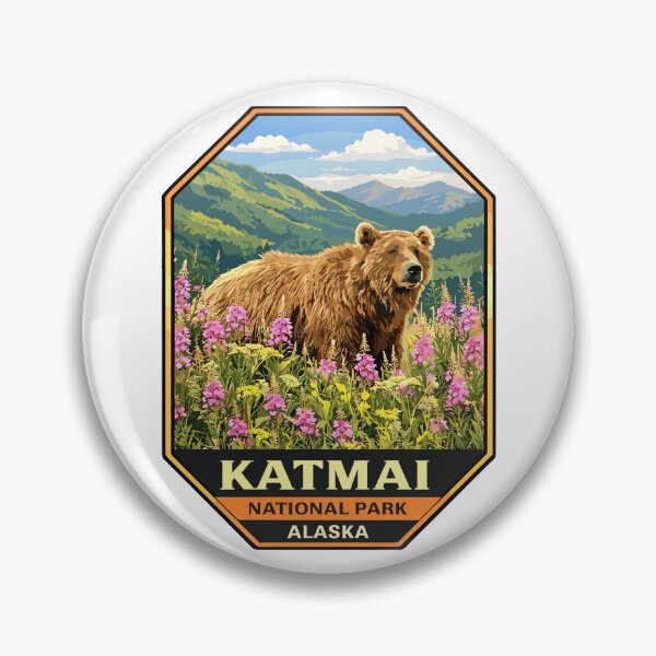 Item preview, Katmai National Park Retro Bear Alaska designed and sold by Gideon Emmerich.