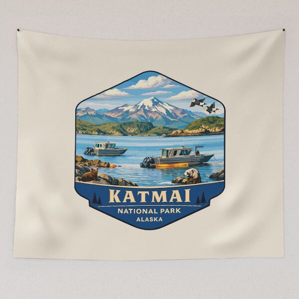 Item preview, Katmai National Park Retro Bear Alaska designed and sold by Gideon Emmerich.