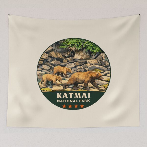 Item preview, Katmai National Park Retro Bear Alaska designed and sold by Gideon Emmerich.