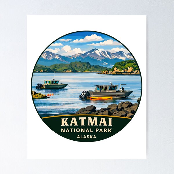 Item preview, Katmai National Park Alaska Retro designed and sold by Gideon Emmerich.