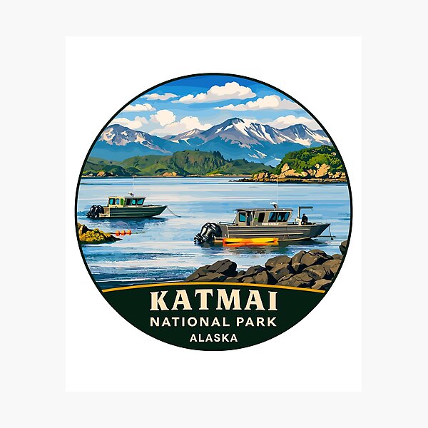 Item preview, Katmai National Park Alaska Retro designed and sold by Gideon Emmerich.