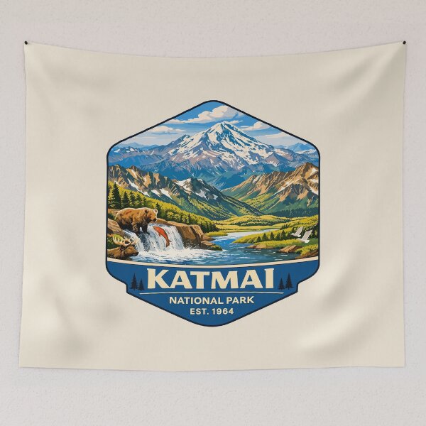 Item preview, Katmai National Park Retro Bear Alaska designed and sold by Gideon Emmerich.