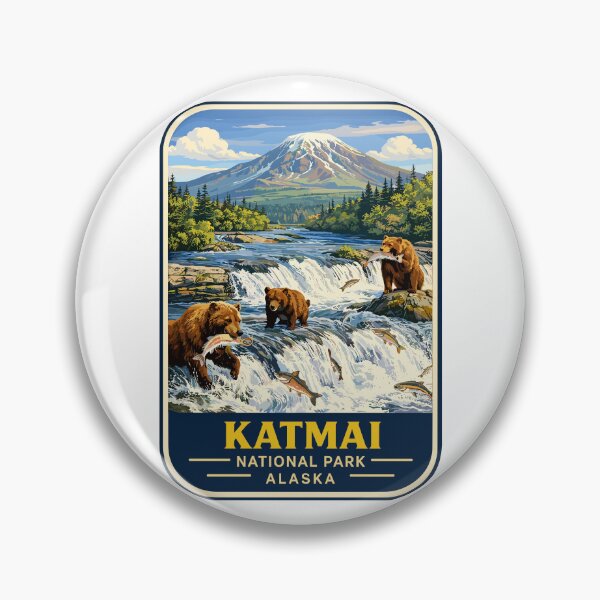 Item preview, Katmai National Park Retro Bear Alaska designed and sold by Gideon Emmerich.