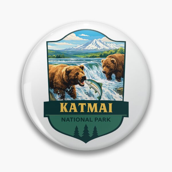 Item preview, Katmai National Park Retro Bear Sticker designed and sold by Gideon Emmerich.