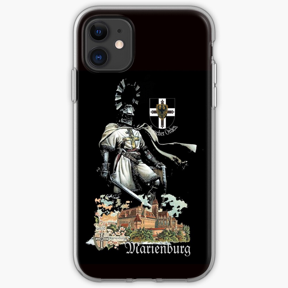 Teutonic Knight with coat of arms and Marienburg Castle iPhone Case & Cover