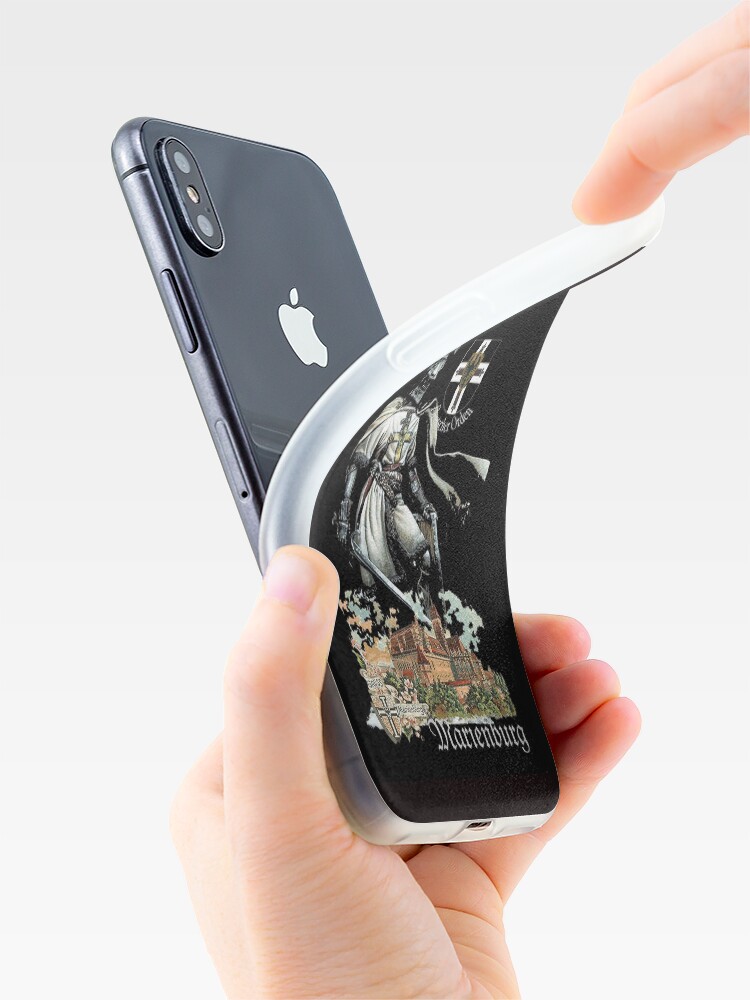 Alternate view of Teutonic Knight with coat of arms and Marienburg Castle iPhone Case & Cover