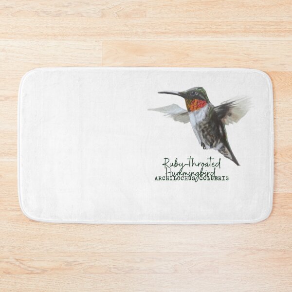 Item preview, Ruby-Throated Hummingbird Drawing with Latin Name Label designed and sold by Heather Barker.