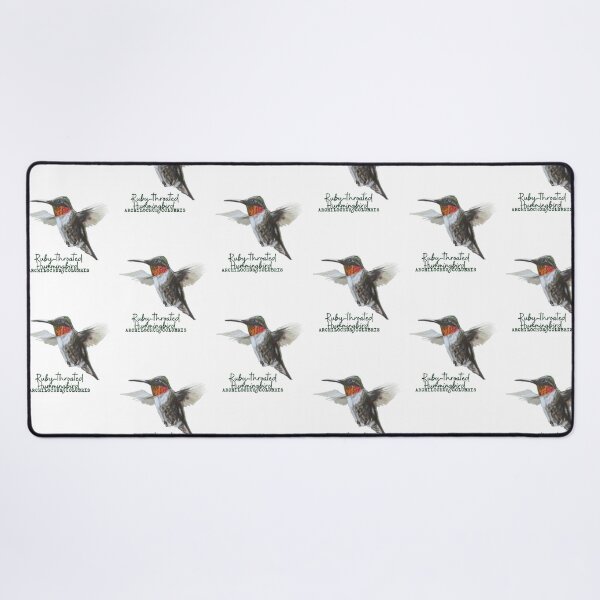 Item preview, Ruby-Throated Hummingbird Drawing with Latin Name Label designed and sold by Heather Barker.