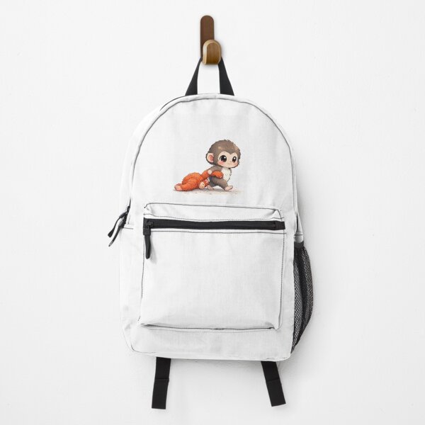Item preview, Cute Baby Monkey with Toy | Adorable Cartoon Animal Illustration designed and sold by GrimNest.