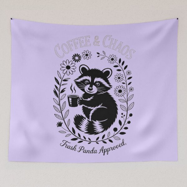Item preview, Coffee & Chaos Trash Panda Approved Raccoon Floral Cute Funny Coffee Gift designed and sold by Syrupulse.