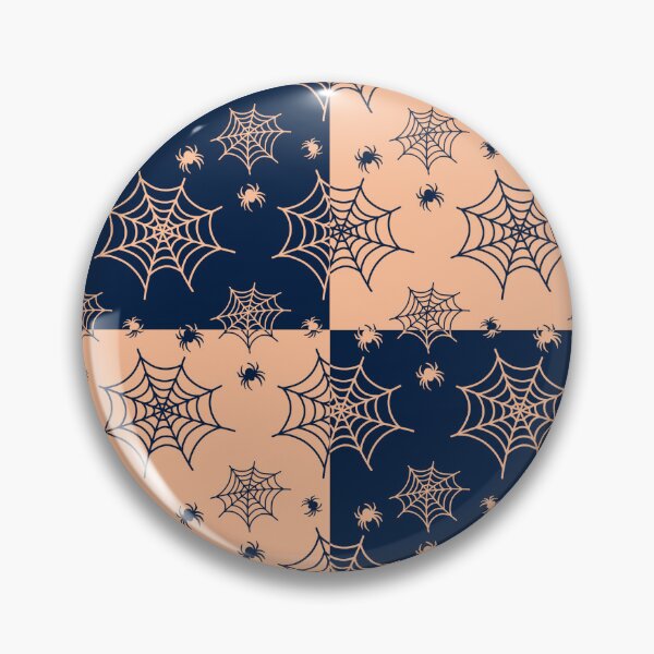 Item preview, Dark blue and apricot interchange web pattern designed and sold by serenebookworm.