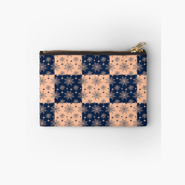 Item preview, Dark blue and apricot interchange web pattern designed and sold by serenebookworm.