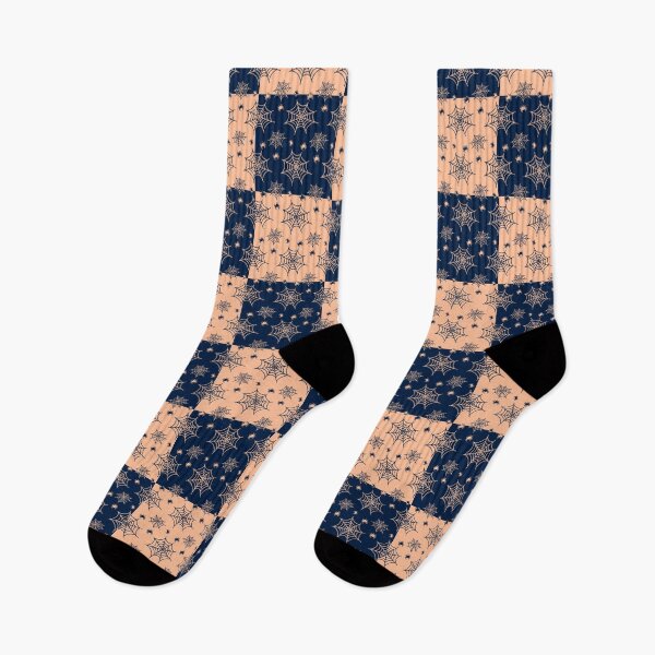 Item preview, Dark blue and apricot interchange web pattern designed and sold by serenebookworm.