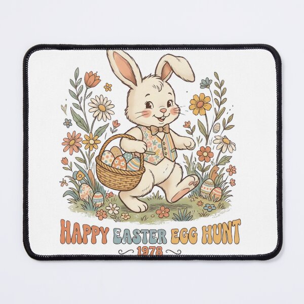 Item preview, Vintage Easter Bunny Retro 70s Egg Hunt Design designed and sold by urbinet.