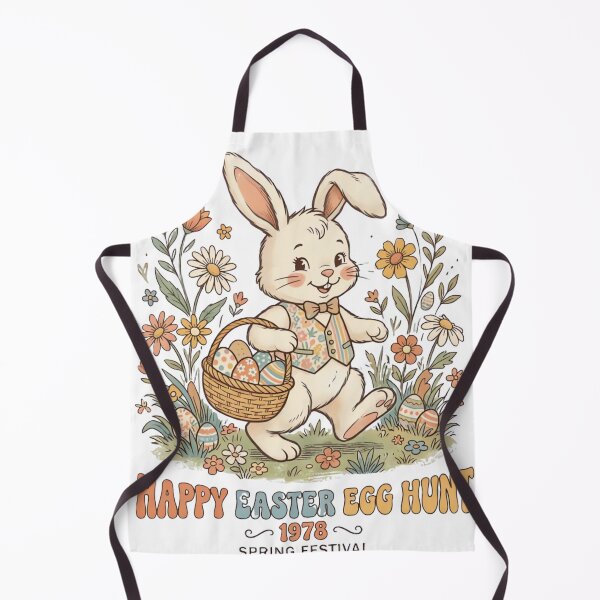 Item preview, Vintage Easter Bunny Retro 70s Egg Hunt Design designed and sold by urbinet.