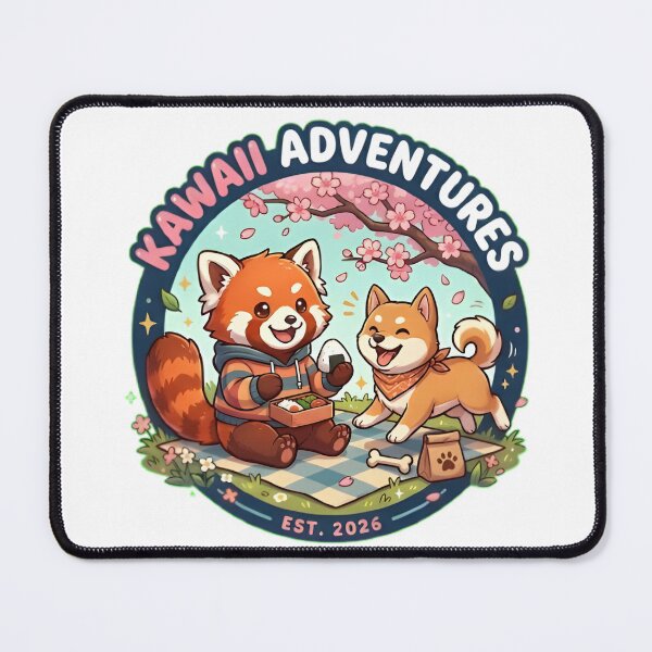 Item preview, Kawaii Adventures: Red Panda & Shiba Inu Picnic - Est. 2026 designed and sold by WalterAdd.
