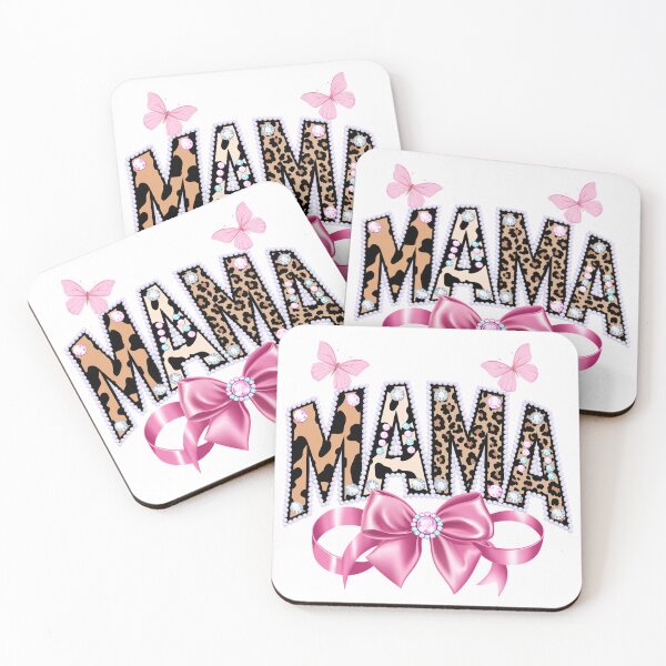 Item preview, Sparkly Leopard Mama with Pink Bow and Butterflies – Faux Rhinestone Glam Mother’s Day designed and sold by pixelspaperslab.