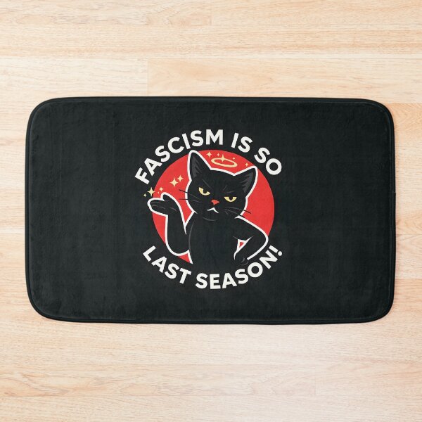 Item preview, Fascism is SO Last Season  Black Cat Fashion Protest Sticker – Sassy Anti-Fascist Kitty Red Circle Humor Design   designed and sold by WAUZ.