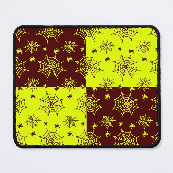 Item preview, Vivid yellow and dark red interchange web pattern designed and sold by serenebookworm.