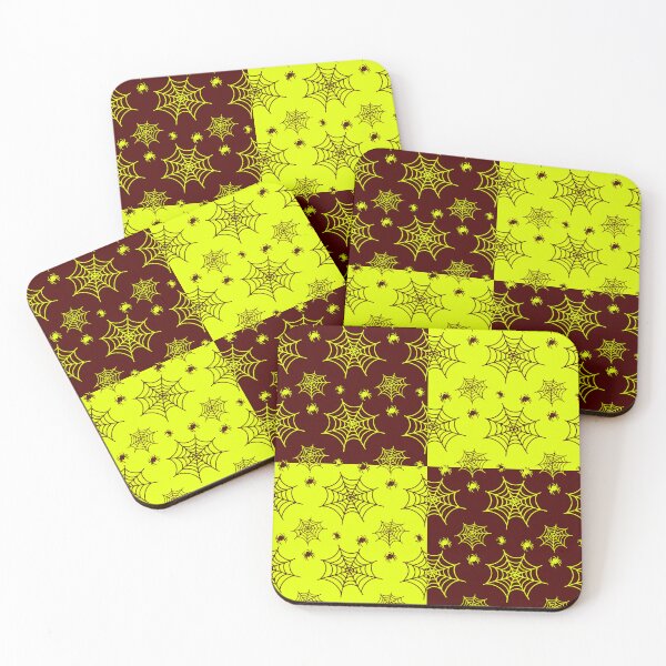 Item preview, Vivid yellow and dark red interchange web pattern designed and sold by serenebookworm.