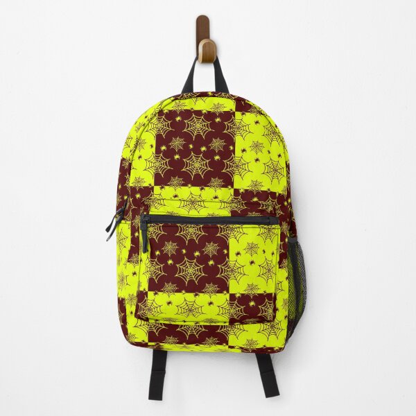 Item preview, Vivid yellow and dark red interchange web pattern designed and sold by serenebookworm.